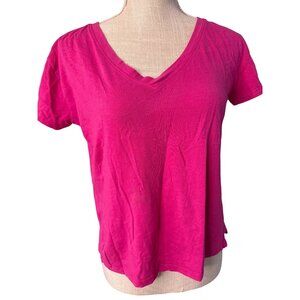 Orsay Basic Bright Pink V-Neck Tee Soft Everyday Comfort M